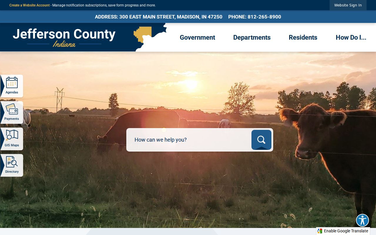 Jefferson County warrant records government service page