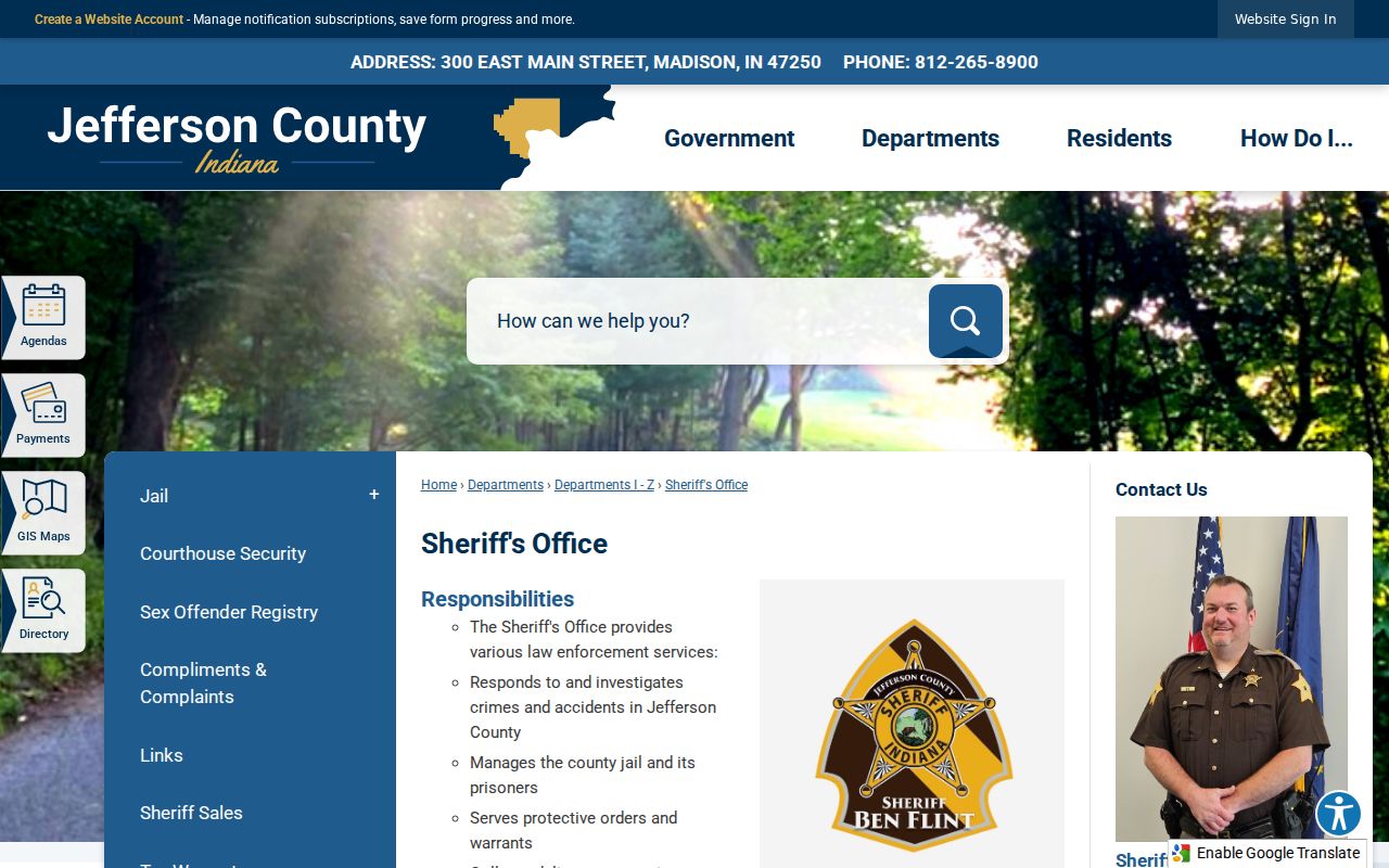 Jefferson County active warrants Sheriff contact route